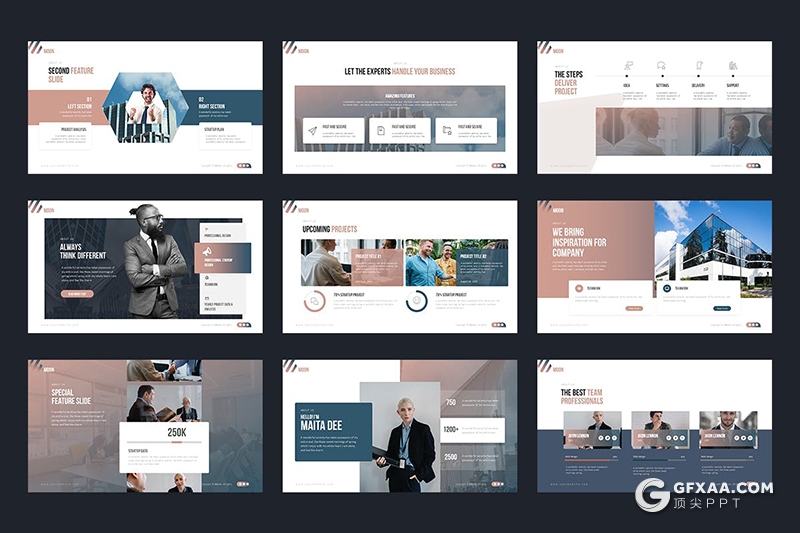 36页国外高端设计风格企业宣传推广商业PPT模板 - 顶尖PPT