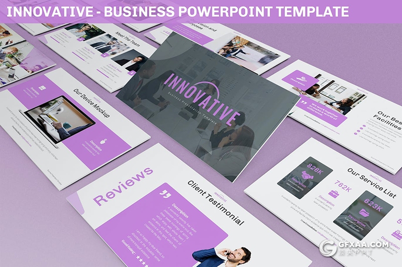 30页创新企业展示项目合作团队介绍商业PPT模板 - 顶尖PPT