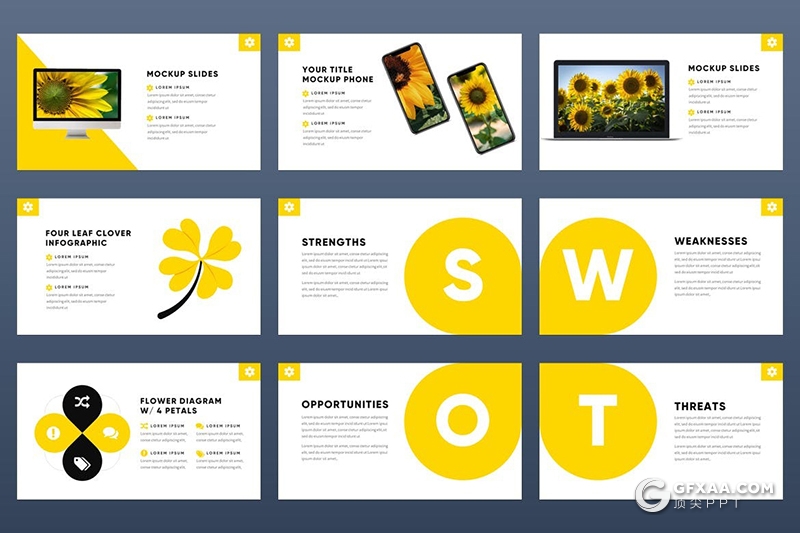 54页极简风格热带主题国外PPT模板 - 顶尖PPT