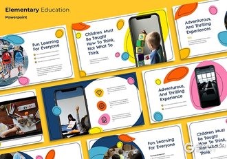 30页彩色手绘卡通风格少儿培训课程PPT模板 - 顶尖PPT