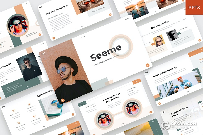 44页国外极简创意设计眼睛产品展示介绍PPT模板 - 顶尖PPT