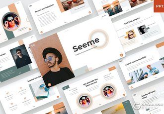 44页国外极简创意设计眼睛产品展示介绍PPT模板 - 顶尖PPT