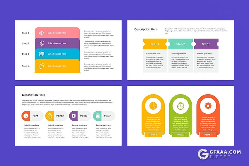60多页简单彩色信息图形PPT模板 - 顶尖PPT