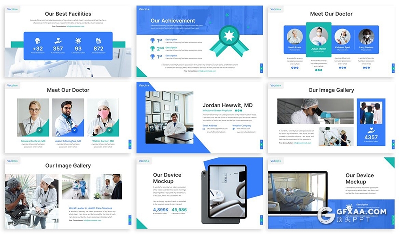 30页国外设计风格疫苗接种医学研究医疗科研PPT模板 - 顶尖PPT