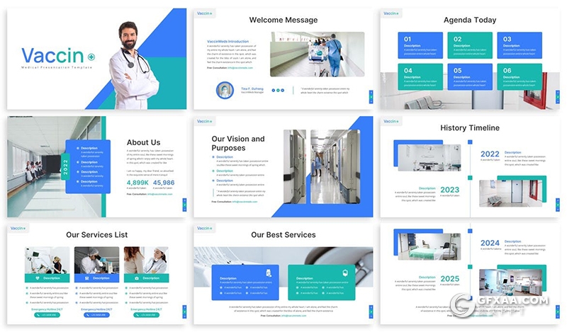 30页国外设计风格疫苗接种医学研究医疗科研PPT模板 - 顶尖PPT