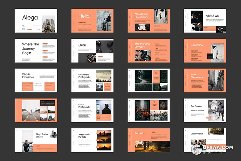 27页国外极简摄影作品展示PPT模板 - 顶尖PPT