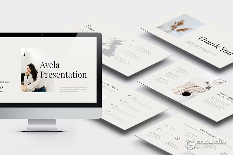 42页国外极简文艺唯美小清新风格PPT模板 - 顶尖PPT