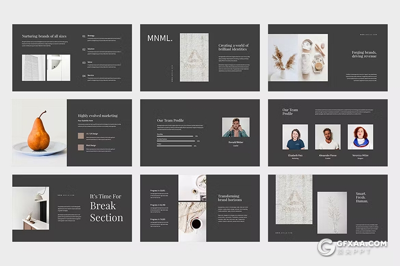 42页国外极简文艺唯美小清新风格PPT模板 - 顶尖PPT