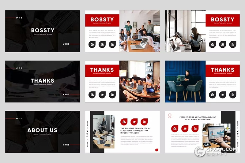50页企业介绍项目会议年终工作计划总结汇报国外PPT模板 - 顶尖PPT