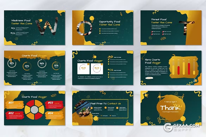 45页西式餐饮美食日料美食主题PPT模板 - 顶尖PPT