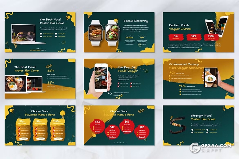 45页西式餐饮美食日料美食主题PPT模板 - 顶尖PPT