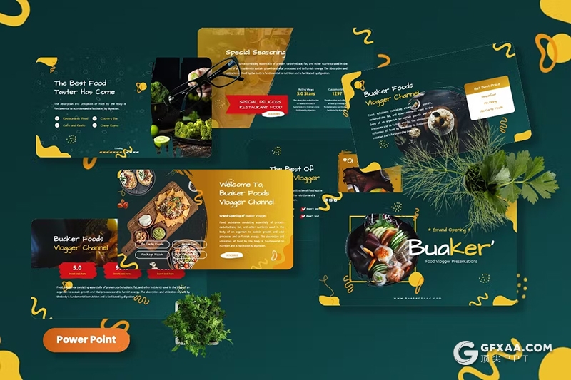 45页西式餐饮美食日料美食主题PPT模板 - 顶尖PPT