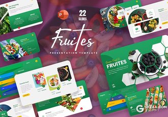 22页国外创意蔬菜水果介绍展示PPT模版 - 顶尖PPT