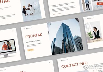 30页红白极简风格商务企业介绍PPT模板 - 顶尖PPT