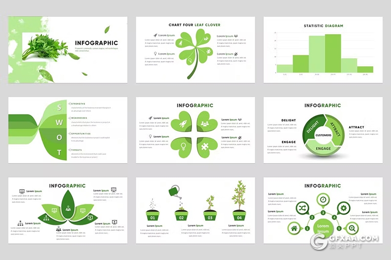 54页健康绿色水果蔬菜食品介绍PPT模板 - 顶尖PPT