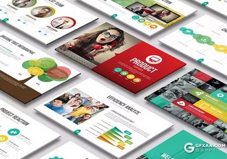 58页国外商业风格项目展示工作总结汇报PPT模版8种配色 - 顶尖PPT