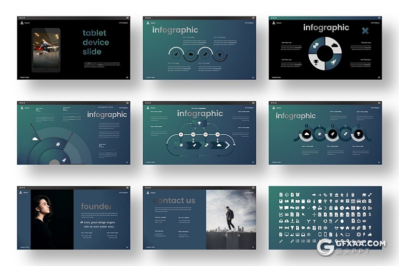39页商业风格企业团队介绍项目合作通用PPT模板 - 顶尖PPT