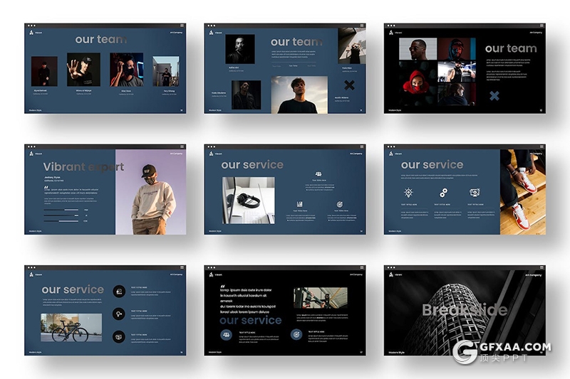 39页商业风格企业团队介绍项目合作通用PPT模板 - 顶尖PPT