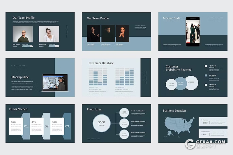 42页蓝色企业产品介绍PPT模版 - 顶尖PPT