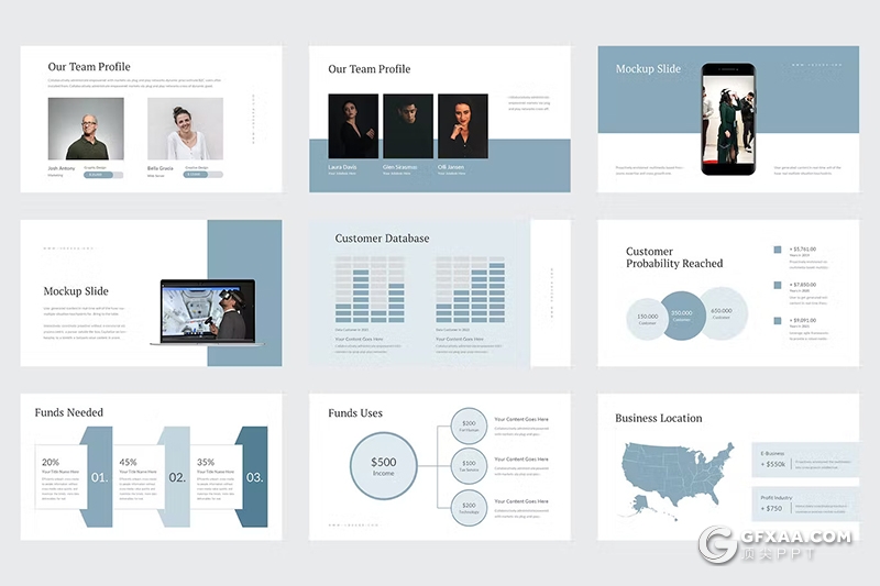 42页蓝色企业产品介绍PPT模版 - 顶尖PPT