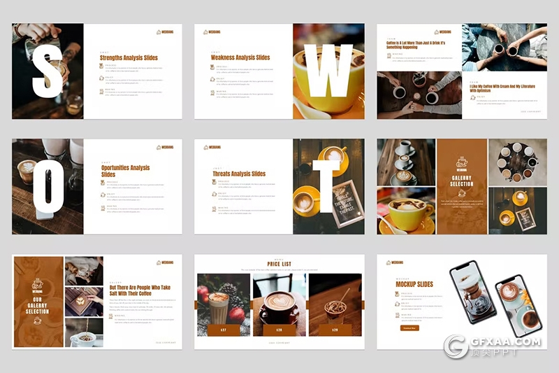 39页咖啡店产品展示企业产品介绍图片展示PPT模版 - 顶尖PPT