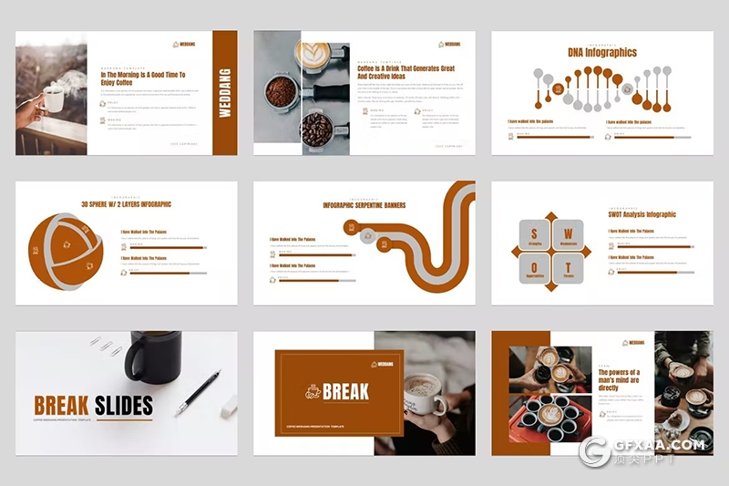 39页咖啡店产品展示企业产品介绍图片展示PPT模版 - 顶尖PPT