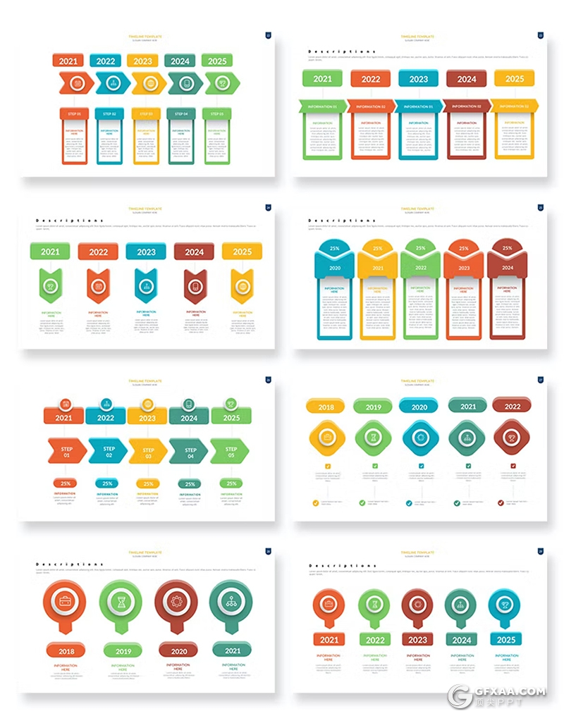 35页20种不同颜色主题商务逻辑图形图标PPT模版 - 顶尖PPT