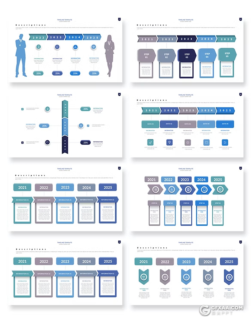 35页20种不同颜色主题商务逻辑图形图标PPT模版 - 顶尖PPT