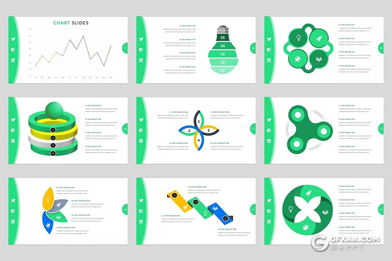 54页绿色旅游展示登山运动摄影图片展示PPT模版 - 顶尖PPT