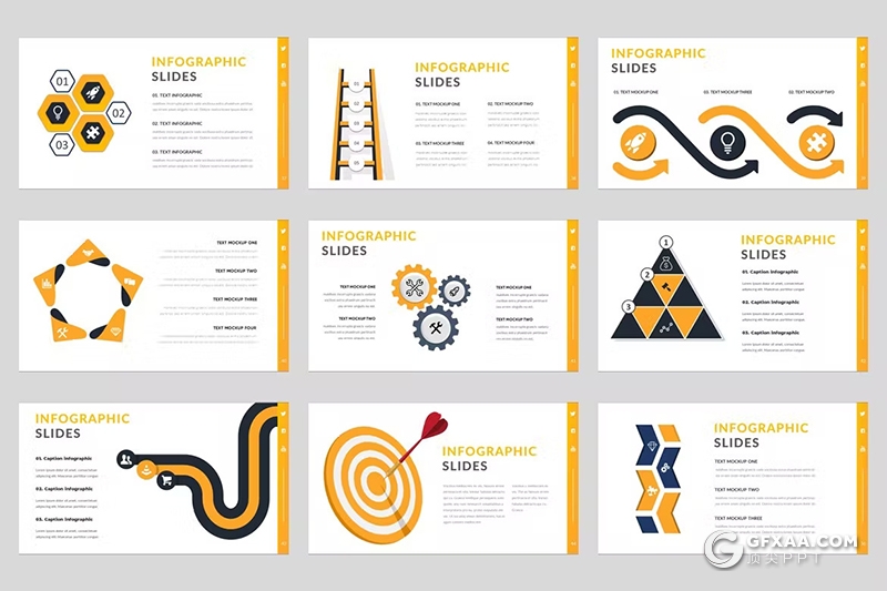 54页橙色机器机械工程图片展示企业汇报通用PPT模板 - 顶尖PPT