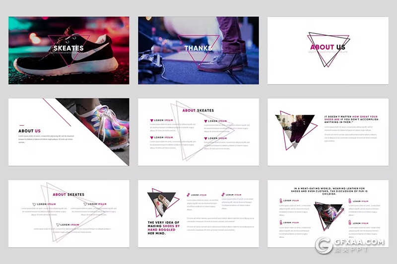 54页紫色运动品牌展示摄影通用PPT模板 - 顶尖PPT