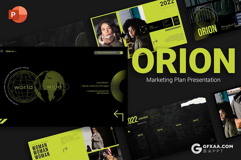 25页时尚人物摄影杂志风格模特摄影展示服装展示时尚PPT模板 - 顶尖PPT