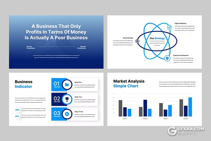 32页蓝色简约大气团队介绍商务PPT模板 - 顶尖PPT