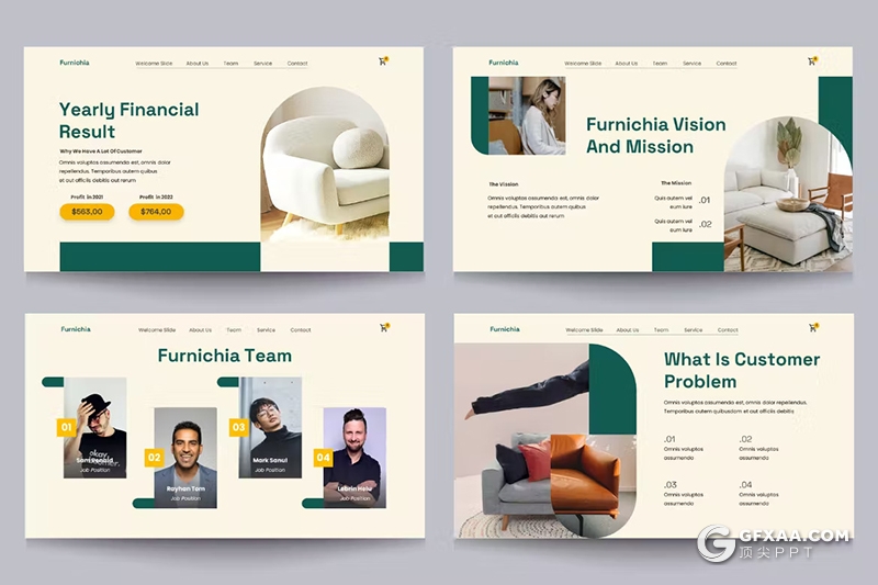 37页绿色清新文艺风格室内设计装修家居展示PPT模板 - 顶尖PPT