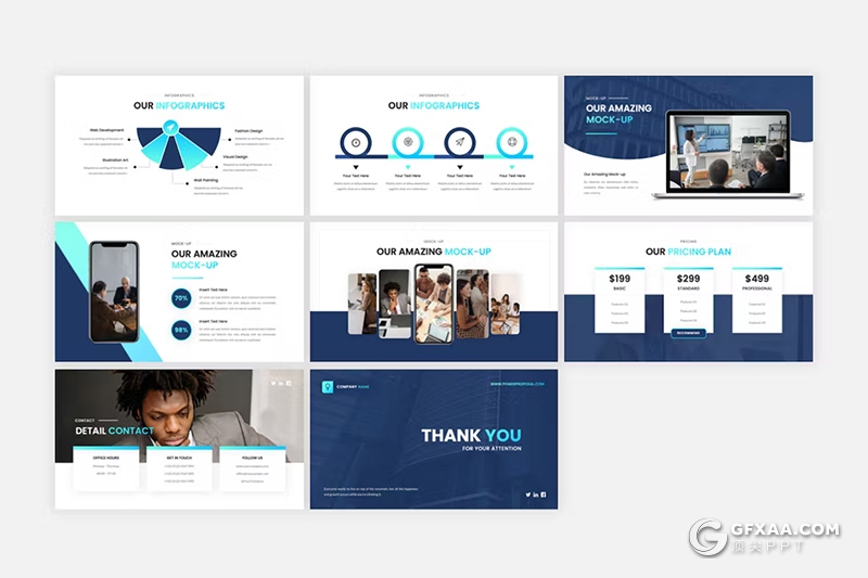 35页蓝色团队介绍商业风格项目合作通用PPT模板 - 顶尖PPT