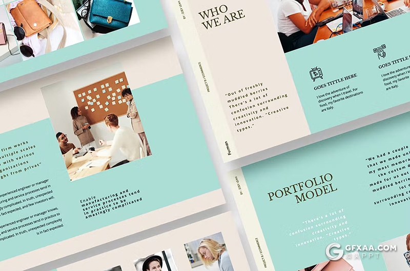 33页蓝色产品营销展示包包产品展示PPT模板 - 顶尖PPT