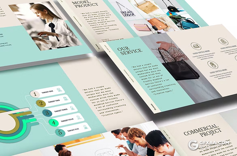 33页蓝色产品营销展示包包产品展示PPT模板 - 顶尖PPT