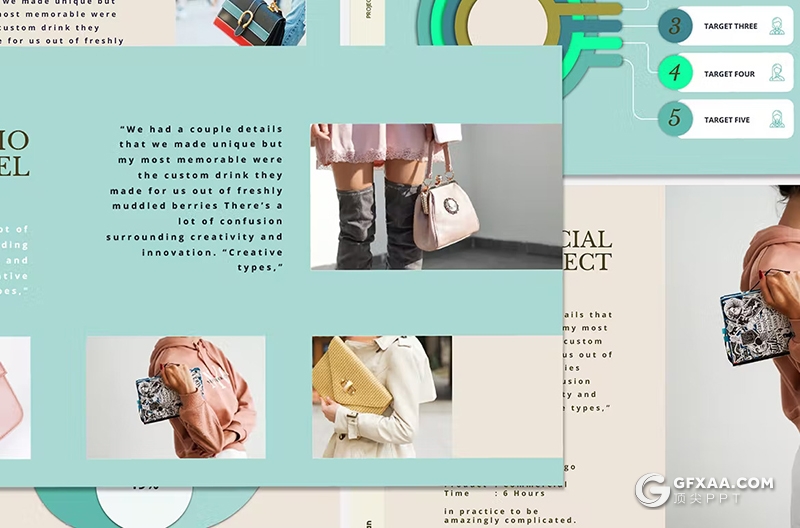 33页蓝色产品营销展示包包产品展示PPT模板 - 顶尖PPT