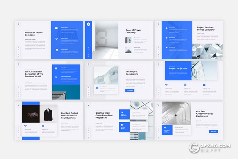30页蓝色简约大气团队介绍商务PPT模板 - 顶尖PPT