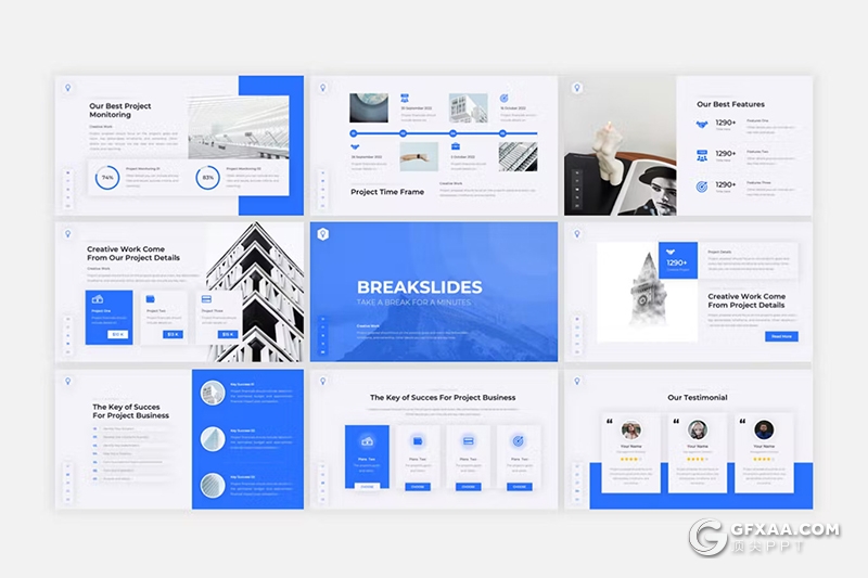 30页蓝色简约大气团队介绍商务PPT模板 - 顶尖PPT