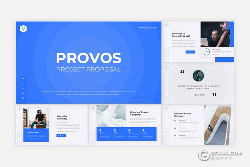 30页蓝色简约大气团队介绍商务PPT模板 - 顶尖PPT