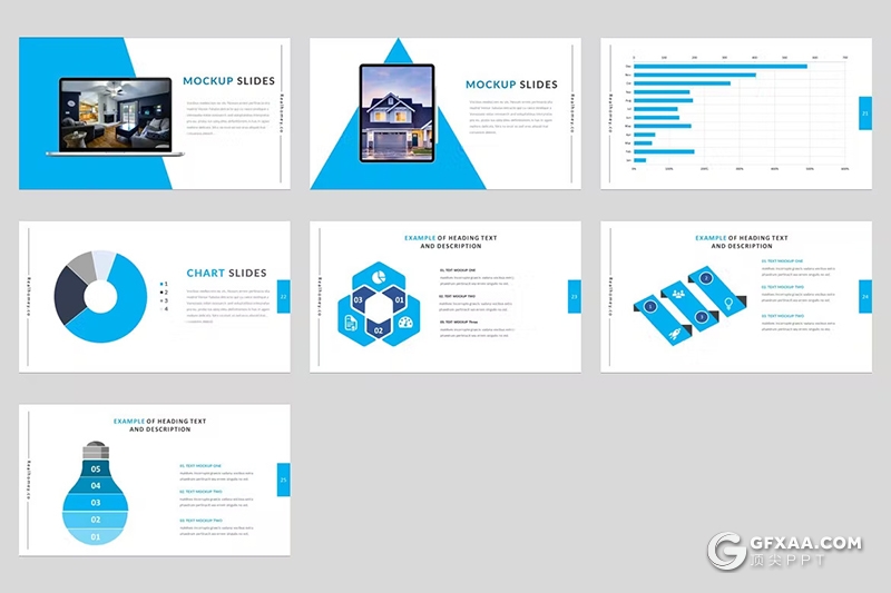 34页蓝色房地产项目介绍数据分析PPT模板 - 顶尖PPT