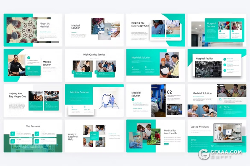 35页绿色医疗研究分析医疗行业工作汇报总结PPT模板 - 顶尖PPT