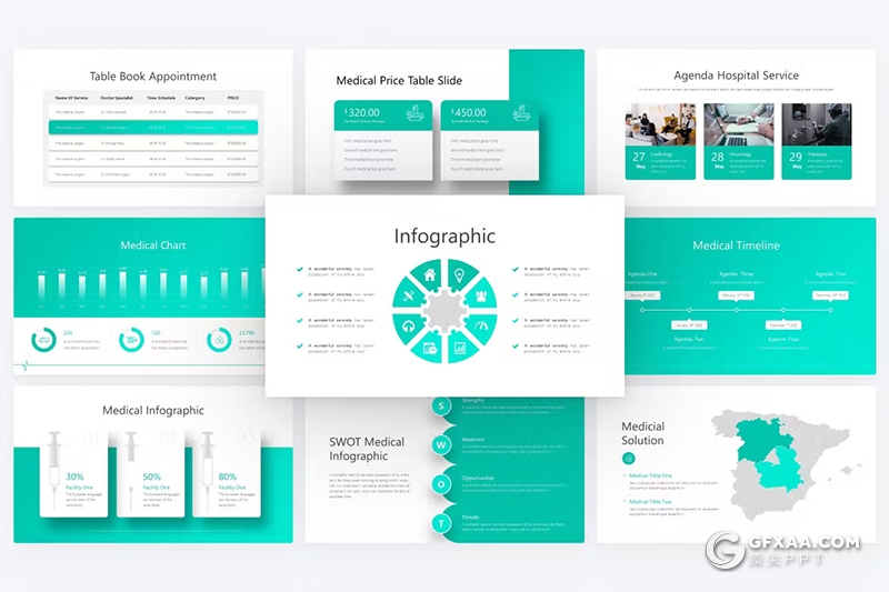 35页绿色医疗研究分析医疗行业工作汇报总结PPT模板 - 顶尖PPT