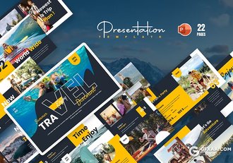 22页黑橙色海上冲浪探险介绍展示旅游PPT模板 - 顶尖PPT