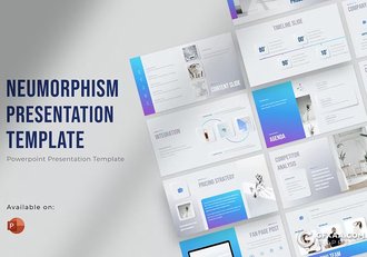 36页蓝色渐变风摄影图片展示PPT模板 - 顶尖PPT