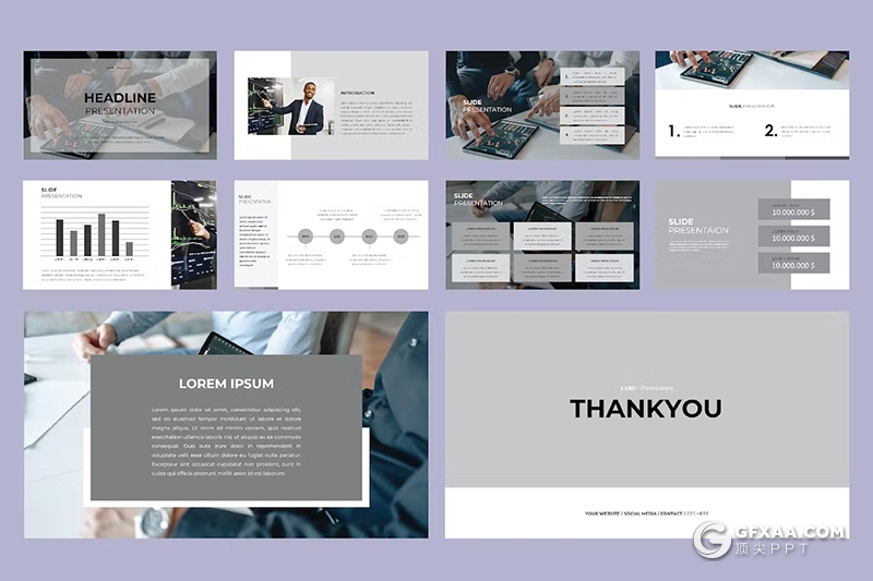 简约大气商务团队介绍商业计划PPT模板 - 顶尖PPT