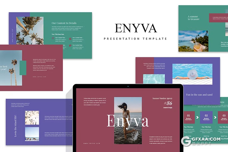 42页旅游图片展示摄影图片展示国外PPT模板 - 顶尖PPT