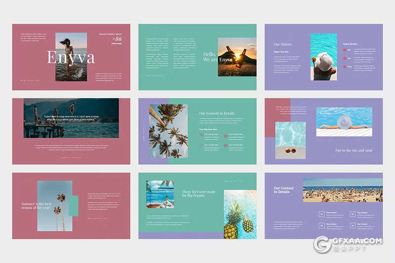 42页旅游图片展示摄影图片展示国外PPT模板 - 顶尖PPT