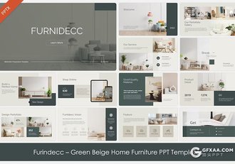 文艺风格室内设计装修家居产品展示国外PPT模板 - 顶尖PPT